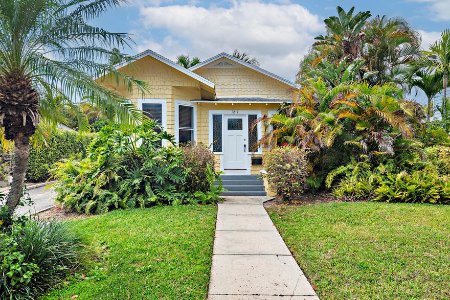 Quadplex at 1211 Florida Avenue features a spacious 3-bedroom, 2-bath main house plus three separate rental units in the rear--ideal for investors or owner-occupants seeking additional income. The main residence offers comfortable living space with generous bedrooms, two full baths, and plenty of natural light--perfect for a primary residence. Behind the main home, you'll find three income-producing units: a 2-bedroom, 1-bath; a 1-bedroom, 1-bath; and a studio with 1 bath, as well as a private one car garage. Two of the three rear units are currently rented, providing immediate cash flow. Situated in a central location, the property is a short distance from the Norton Museum of Art, the vibrant dining and gathering spot Grandview Public Market, HIVE, and downtown West Palm Beach. Just minutes away are Palm Beach and the area's beautiful beaches. Whether you're looking to expand your investment portfolio or live in the main home while generating rental income from the back units, this versatile property offers location, flexibility, and strong income potential all in one. Don't miss this rare opportunity in one of West Palm Beach's most desirable areas!