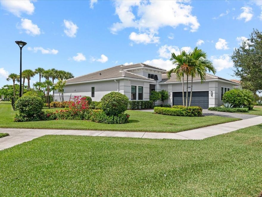 Stunning Corner Lot Estate with Lake Views, Luxurious Upgrades, Custom Pool, and Landscaping Paradise!Discover your dream home in this exceptional 3-bedroom plus the versatile den, which can effortlessly convert into a *fourth bedroom* This additional space is perfect for guests, a home office, or even a hobby room--offering flexibility to meet your needs!.Luxurious living meets resort-style amenities in a vibrant 55+ community. This one-owner residence is packed with incredible upgrades, including a state-of-the-art alarm system for added peace of mind, don't miss your chance; this gem won't last!As you enter, you'll be greeted by a warm and inviting atmosphere highlighted by upscale motorized shades and elegant finishes throughout.