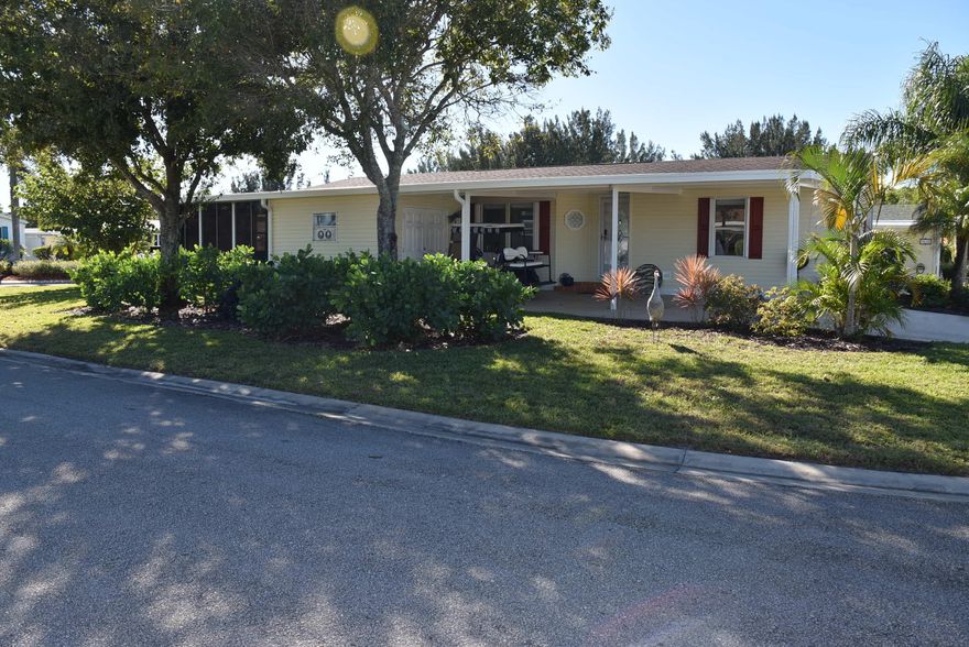 Stylish 2BR/2BA + den home on a desirable corner lot in Savanna Club, a premier 55+ community. The split-bedroom layout offers privacy, with both an eat-in kitchen and formal dining room for entertaining. Upgrades include luxury vinyl plank flooring, custom valances, accordion shutters.  Major system updates; roof & HVAC (2018), water heater (2024) and new electrical panel. The spacious primary suite features two walk-in closets and a double-sink vanity. Minutes from beaches, shopping and dining. Savanna Club offers resort-style living with 3 clubhouses, 3 pools, a theater and endless activities. Move-in ready—your Florida lifestyle begins here!