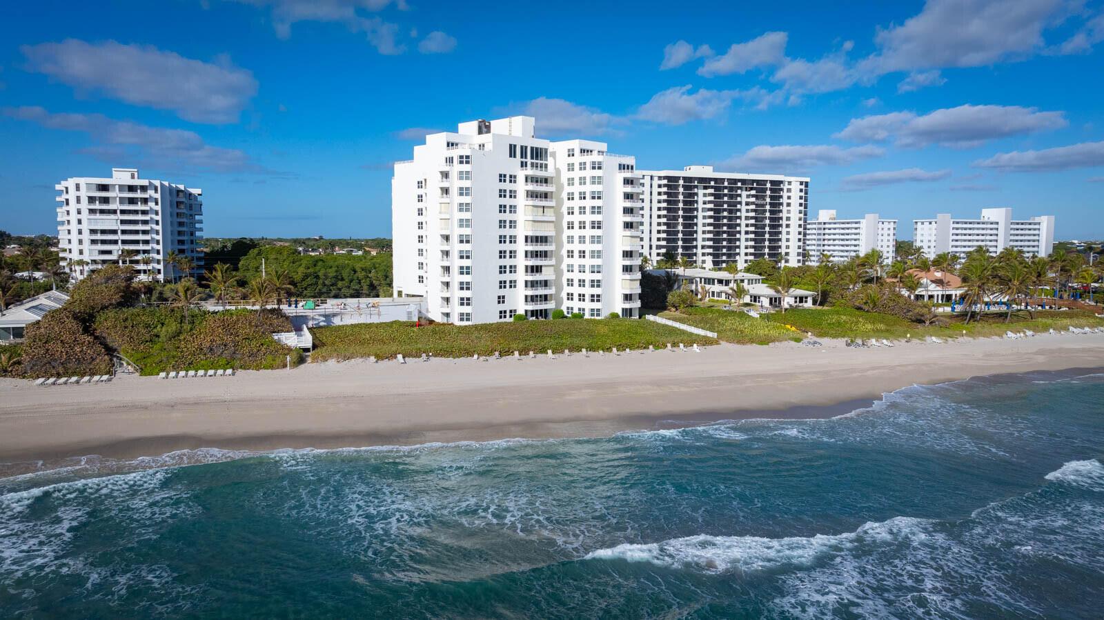 Experience unparalleled luxury in this fully updated Highland Beach condo, set in the prestigious Clarendon building. Boasting breathtaking 180-degree ocean views, this one-of-a-kind residence is a masterpiece of modern design and craftsmanship, with over $600K invested in a top-tier renovation. Everything in this unit is brand new, offering a truly turnkey opportunity to rent in coastal sophistication. The heart of the home is the gourmet kitchen, a chef's dream featuring a dramatic waterfall stone island and state-of-the-art Miele appliances. Whether hosting guests or enjoying a quiet evening, this space seamlessly combines style and functionality. Step out onto one of the two private balconies and immerse yourself in panoramic ocean views, where the rhythm of the waves provides
