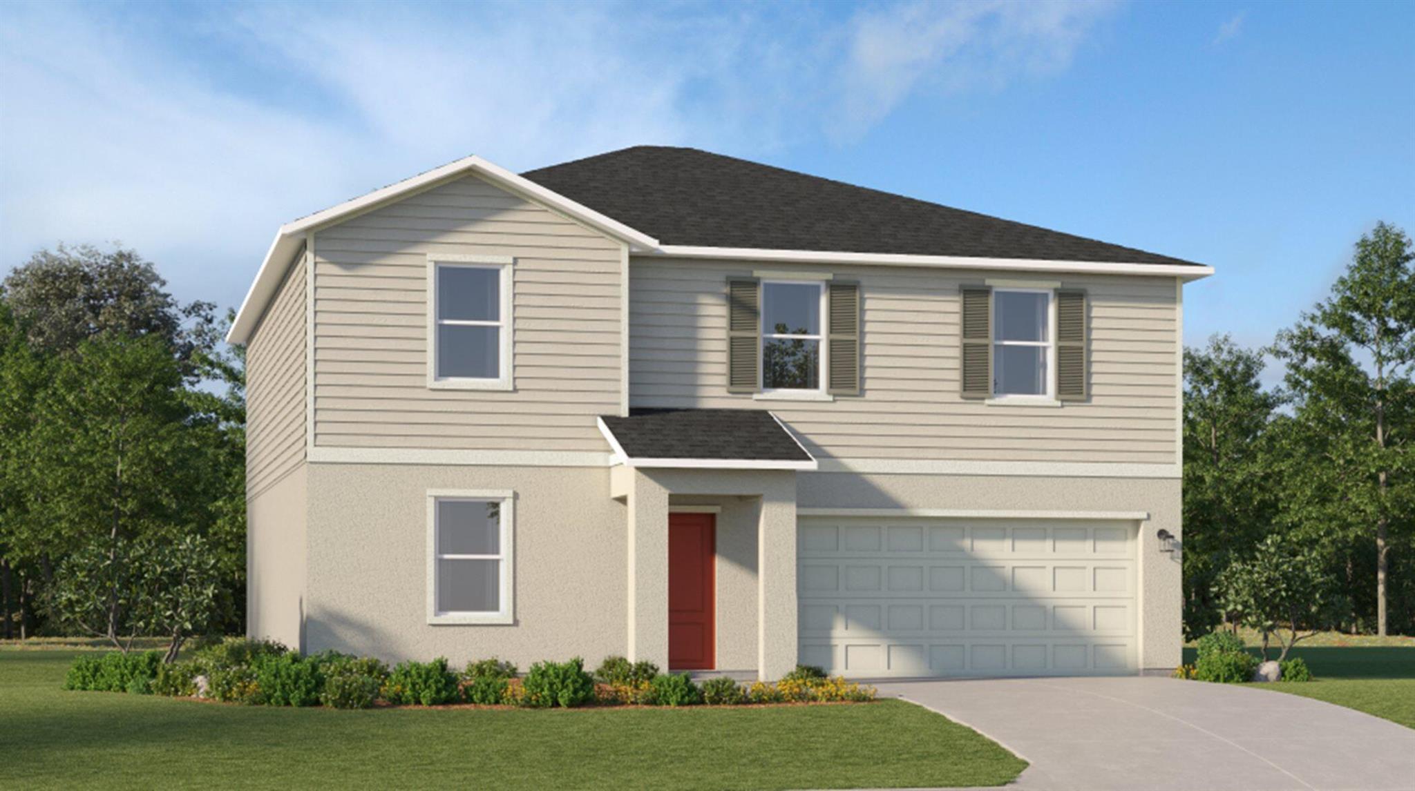 The first floor of this two-story home shares an open layout between the kitchen, dining area and family room for easy entertaining with access to the patio. A secondary bedroom on the first floor can easily be converted to a guest room or home office. Upstairs is a versatile loft that serves as an additional shared living space, along with three secondary bedrooms and a luxe owner's suite comprised of an en-suite bathroom and a large walk-in closet.Prices, dimensions and features may vary and are subject to change. Photos are for illustrative purposes only.