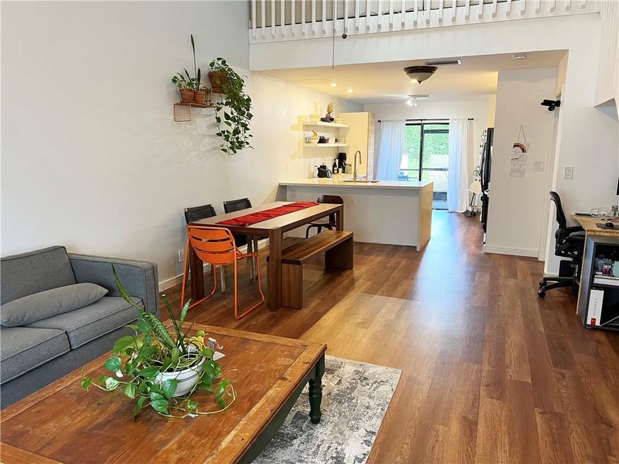 Gorgeous updated 3/2.5 townhome in a convenient Coral Springs location just off of Atlantic Blvd. You will love all the living space that opens to the fabulous kitchen and 2 patios, one is covered and screened in and the other one is open and you can BBQ. Primary bedroom is spacious and on the ground floor featuring 2 walk-in closets.  There is a guest bathroom at the bottom of the stairs and at the top of the stairs  there is a loft that can be used as an office or playroom plus 2 bedrooms, a bathroom and the laundry room. Pool is very close by, you have 2 dedicated parking spots in front of the home. All this in a great area, close to shopping, schools, and restaurants. Water and lawn care are included in rental payment, HOA requires 675 credit score.