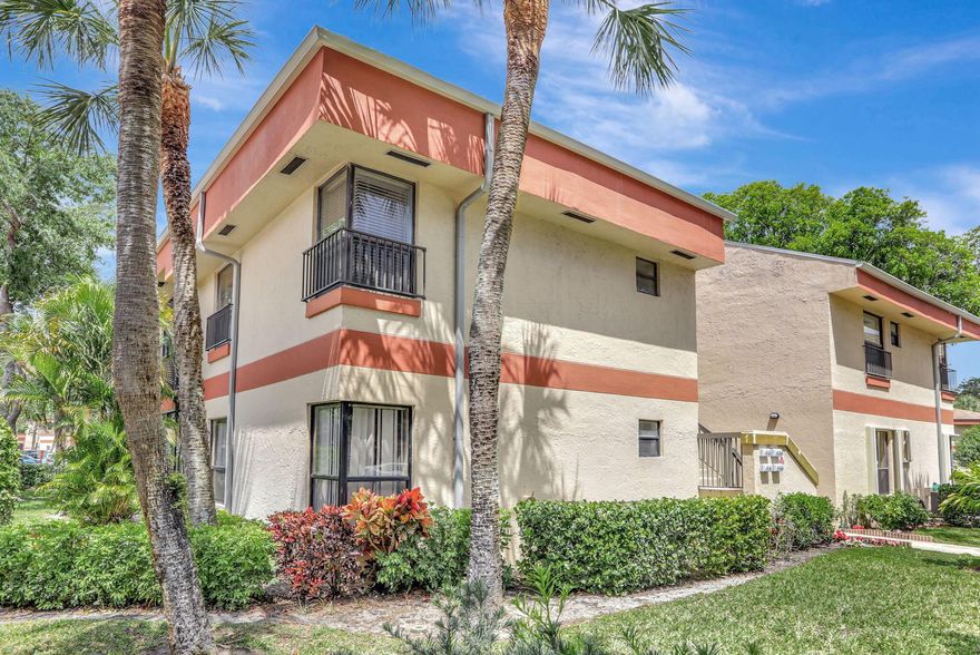 Nestled in the lushly landscaped Township community, this charming 2-bedroom, 2-bath second-floor unit in Karanda VII overlooks the pool. Enter through a formal foyer to a spacious great room or screened-in patio, perfect for relaxing or entertaining. The formal dining area is ideal for special occasions, with additional dining options in the kitchen or on the patio. The updated kitchen features granite counters and wood cabinetry. The split-bedroom layout ensures privacy. The primary suite boasts a walk-in closet and ensuite bath. Guest bedroom, bath, and washer/dryer on the patio complete this lovely home. Close to shopping, dining, and entertainment. All ages welcome.  Township amenities offer, Olympic size pool, fitness center, tennis, pickleball courts, basketball and much more!