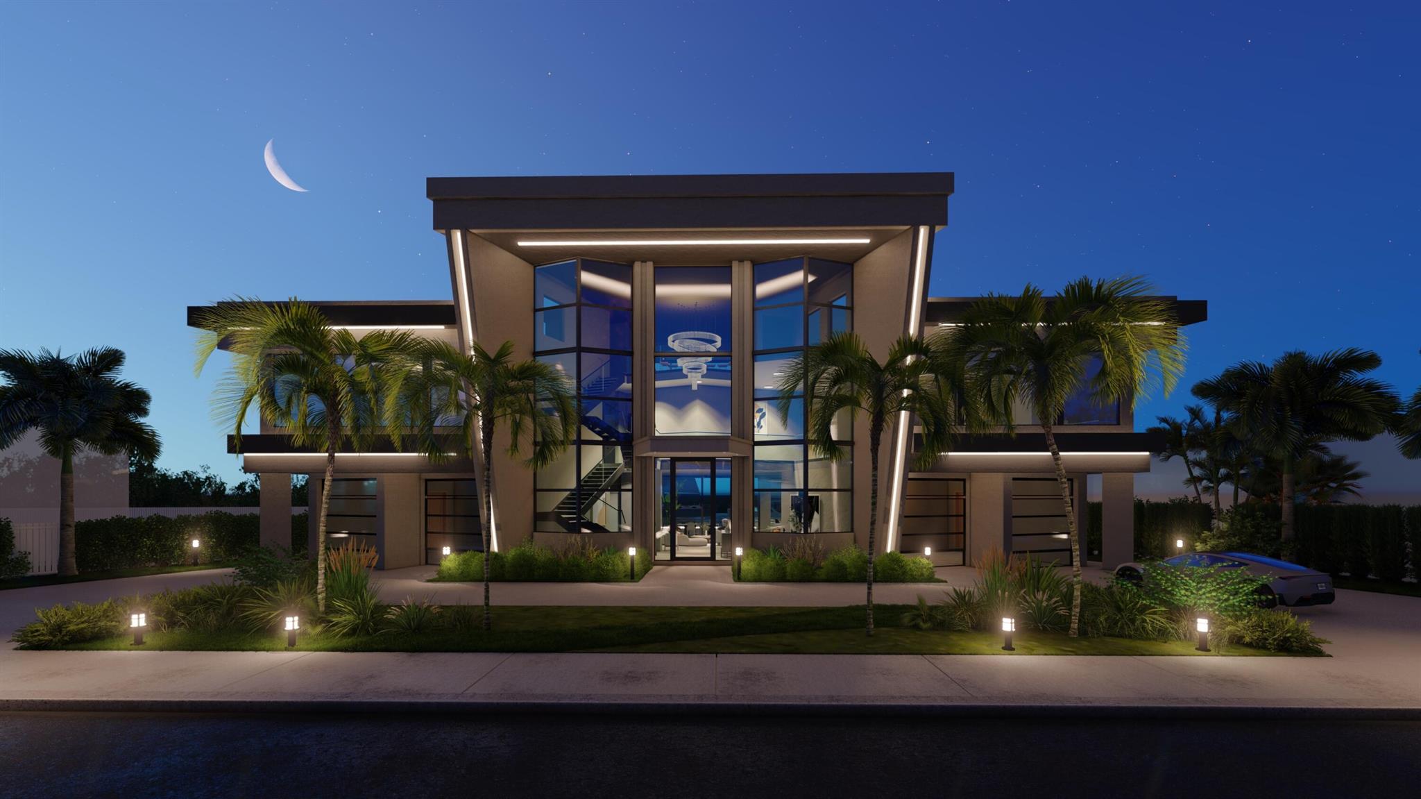 Trophy Lot in Tropic Isle! Impressive Frontage. Rare South Facing Lot oriented down the waterway canal. Plans available for a new Ames International designed 3 story 6,093 sf under air House featuring 6 ensuite bedrooms, 4 car garage, club room, bonus room, rooftop terrace, elevator. See renderings & floor plans. This offering is for lot value. Currently there is a 1980s 2 story renovated and fully furnished house with dock on the property. Tropic Isle is going through a 3 phase roadway and utility improvement process. Located close to Downtown Delray, Beaches, Atlantic Avenue, Downtown Boca Raton.