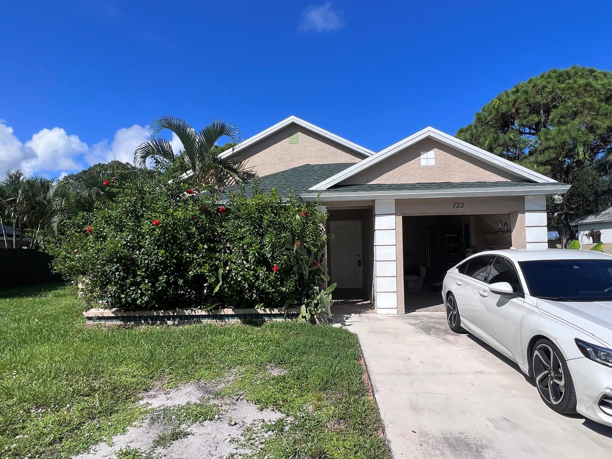 3/2 Built in 1999 with new 2022 roof. Airbnb potential with basketball, tennis, baseball, dog park and extra parking at Maravilla Park right across the street. Large side and back yards with mature mango tree, and plenty of space for a pool, RV's, and/or Boats. Covered entry/front porch. Less than 15 mins to Jetty Park - Beach, and walking distance to Publix. Also available for sale, ask about owner financing options.