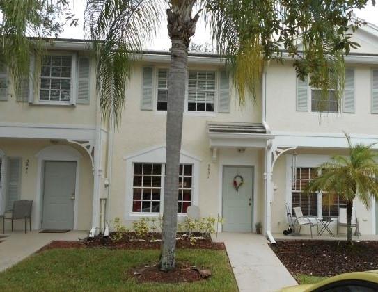 Charming fixer-upper in highly sought after gated community with excellent schools - perfect for investors or those looking to create their perfect, cozy home with endless potential! This Townhome features 2 bedrooms, 1.5 bathrooms, tile downstairs, vinyl plank in the bedrooms & brand-new carpet on stairs. Full hurricane protection, low HOA dues of $351 which includes insurance, roof, lawn, garbage pickup, guard gate, pool, playground, basketball and is pet friendly! Great investment opportunity - can rent right away! Walking distance to movies, restaurants, shopping, etc. Whether looking for your new home or next investment opportunity, the possibilities are endless! Information is deemed reliable but not guaranteed. All info and measurements to be verified independently by Buyers.