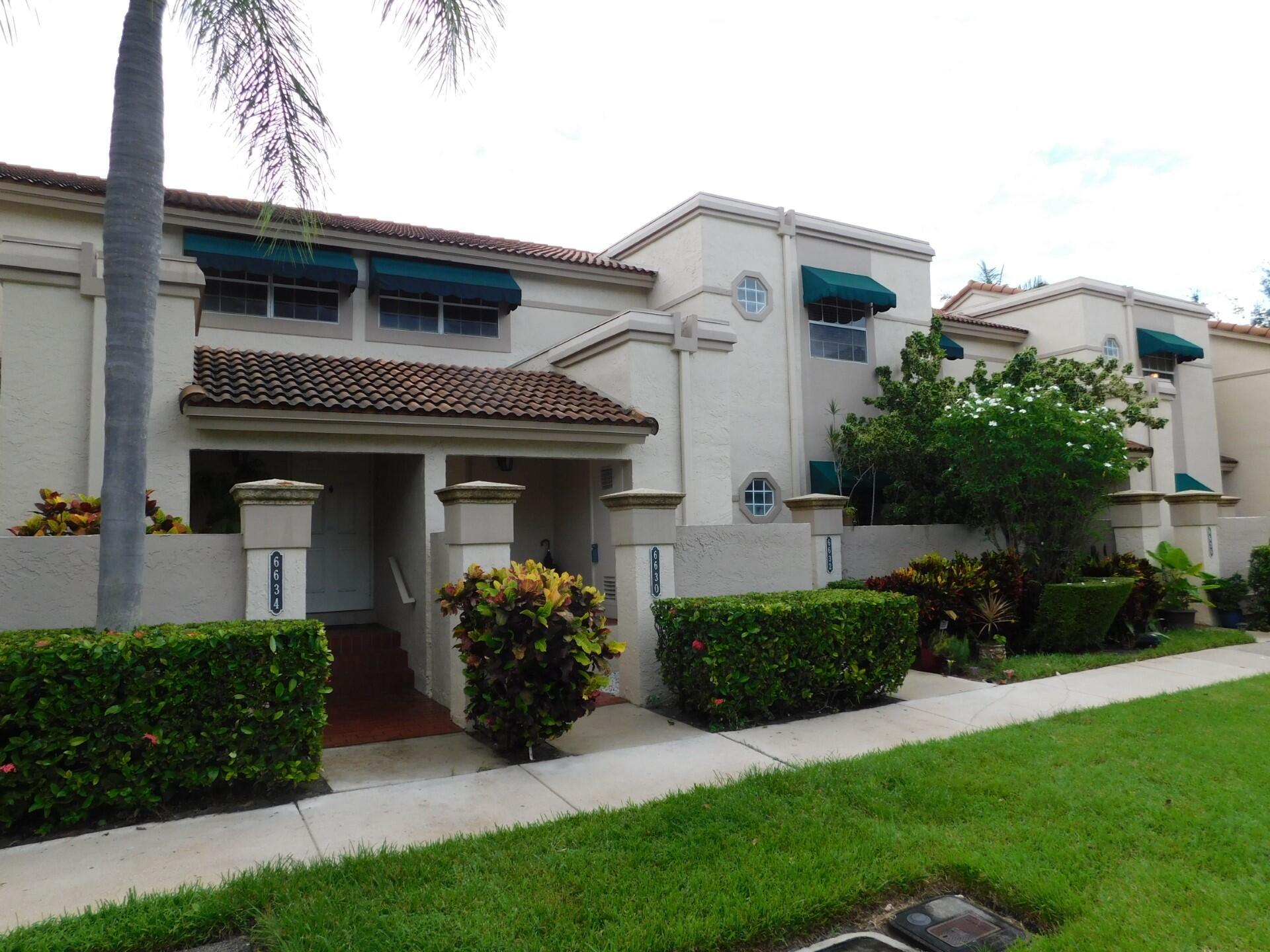 Boca Pointe is the premier community and is conveniently located in Central Boca. This is a beautiful, large, 2 bedroom / 2 bathroom condo with a split floor plan and has private parking right outside of your front door. The property has been recently updated and features an updated kitchen with white shaker cabinets, stainless steel appliances and granite countertops. The oversized primary suite has an abundance of closet space, and the bathroom offers double sinks and an updated vanity No carpet here, wood floors throughout. The washer and dryer is located in the unit and there is plenty of storage space here. The community features a 24 Hour manned gated security gate, community pool and is conveniently located to schools, restaurants, entertainment, shopping, the beach and all major