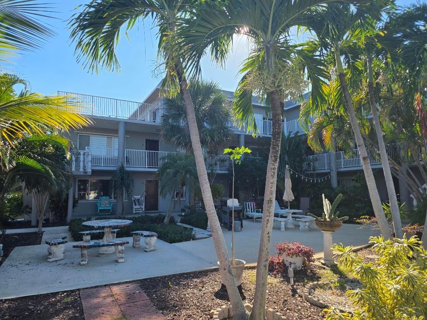 Can't ask for a better location in a super friendly, quiet, boutique apartment building in the heart of Historic downtown Lake Worth Beach! With only 11 units in the building, 1 off street parking, common courtyard with BarBQ and patio furniture, this can easily be home sweet home. This is an all ages community, pet friendly, only two blocks Walking to Lake Ave, into downtown pubs/restaurants for dinner, cocktails, shopping, banking, or bike across the bridge to our gorgeous sandy beaches, iconic Benny's on the Beach, weekend Fresh Market, and so much more! This FIRST FLOOR condo has tile, new paint, updated bathroom with walkin shower, updated kitchen cabinets, granite tops, central AC, with lots of natural light, all ready for your personal touches. It is ready to go!