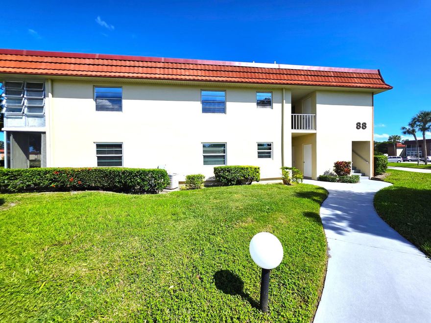 Very Active 55+ community, unfurnished annual rental in most desirable Vista Royale. Corner unit on 1st floor. 2 BR/2BA. Incredible resort-style community w amenities galore: 4 clubhouses, heated pools, tennis, golf, dining, & more. features new wood-look tile floors in main living area, newer carpet in bedrooms, an updated kitchen w/ quality cabinetry, granite counters & new appliances, a screened lanai w/ golf course views, impact windows & easy to use accordion hurricane shutters, which adds security. Community Laundry Room is conveniently located steps away from the unit.  Great central location, closet to sunny beaches, theatre, shopping, restaurants, parks and so much more!