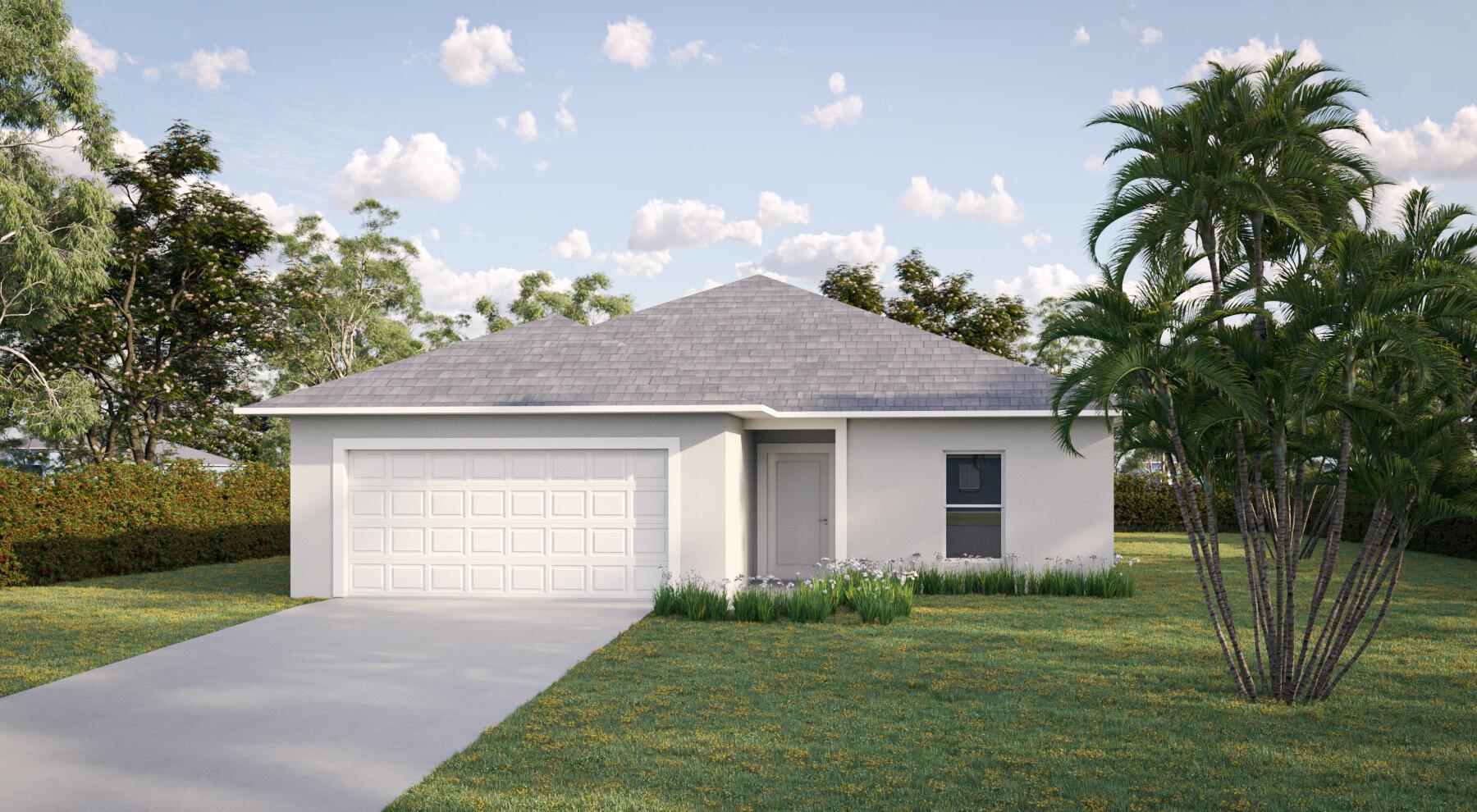 Brand-new construction by Monna Homes located in the desirable community of Vero Lake Estates--No HOA! This thoughtfully designed 4-bedroom, 2-bath, 2-car garage home features 1,833 sq ft under air (2,390 total sq ft). Interior highlights include wood-grain ceramic tile throughout (no carpet), granite countertops, and impact glass windows for enhanced safety and efficiency. Open-concept layout with split bedrooms, spacious kitchen, and modern finishes. Situated on a generous lot with room for outdoor living. Perfect for families or anyone looking for low-maintenance, quality new construction.