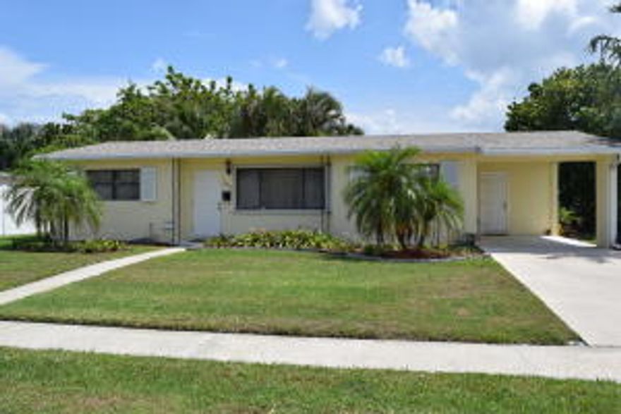 Classic 3 bedroom 2 bath Florida style home in the desirable Bahama Heights neighborhood. This solid CBS construction offers a carport, spacious utility room and a backayard large enough for a pool. The roof is only a year old!  Ideally located to shopping, schools and I-95. Fantastic, friendly neighborhood. West Palm Beach unincorporated - no city taxes! Don't let this opportunity pass you by.