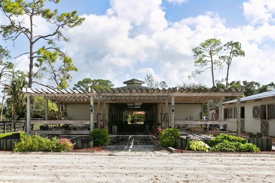 10 Dry Stalls, 2 Arenas, 10 Paddocks. Spacious & Quiet Equestrian Training Facility designed for the professional horsemen.  BARN: 12 x 12 matted stalls with fans & direct water lines. 14 FT matted aisle way. Washer & Dryer, Bathroom with shower. ARENAS: 1 – 118 X 240 FEI sized Dressage arena with 66 ft mirror wall and full jump course.  1-130 X 140 FT arena. .2 RV sites available for separate fee.  Minutes to Wellington's Equestrian Venues, Airport and Turnpike.  Rate is monthly for ALL 10 stalls - OFF Season Only - April - Nov. Tenant pays for electric, manure removal and fly spray system. SEASON RATE: $25,000 monthly  Dec-March for the entire property  - including residence and all 15 stalls.