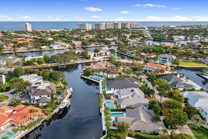 Nestled within the prestigious Bay Colony gated community, this beautifully renovated residence exudes sleek interiors and superior finishes. Safeguarded by 24-hour security. 80' of waterfrontage with Direct ocean access just mintues to the Atlantic by boat. Flooded with natural light the home boasts a split floor plan with 4 bedrooms, 4.1 baths, expansive living areas with water views, Chef's kitchen and bar. The spacious primary suite is complete with a luxurious walk-in closet and expansive primary bath. Outdoor bliss awaits with a resort-style pool/spa, ideal for hosting friends and family. This property is conveniently located minutes away from Pine Crest School, Coral Ridge Country Club, Executive Airport, the picturesque Lauderdale-by-the-Sea and Las Olas.