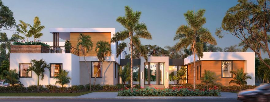 133 Miramar Way. A 26,148 SF lot. One of the largest single family homesites in coveted SoSo community of West Palm Beach. Situated on the corner of Washington Rd & Miramar Way, the lot is on a quiet tree-lined cul-de-sac with a deeded right-of-way for Miramar residents to access the South Flagler Promenade. The property has been cleared & is surrounded by a privacy wall that was saved due to the $200,000 value to replicate today. Designed by Greg Boner of b1Architecture, the purchase comes with spectacular plans for a contemporary home with 7,440 Living space & 8,940 Total SF, leaving ample room for a yard & gardens. The house features 2 primary bedrooms, 3 additional bedrooms, an office, a gym, 3-car garage and a 700 SF outdoor loggia with a summer kitchen. Don't miss this opportunity!
