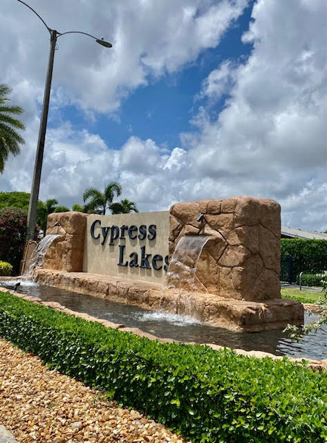2BD/2BA well maintained villa. Spacious rooms, lots of closet space and storage. Carpet and tile. Washer and dryer inside the unit. No stairs, easy access to your front door with a private 2 car driveway. Cable and internet included in the rent. Tenant pays electric and water. Cypress Lakes is a desirable 55+ gated community with many amenities such as clubhouse, tennis, golf course, fitness center, bocce, pools, etc.