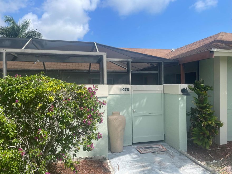 Available now for annual lease! Excellent Jupiter location, convenient to 95, turnpike, beaches, shopping. 2/2 villa with private large, screened patio. Both bedrooms are a nice size, primary has en suite bath and walk in closet, guestroom has two closets and a guest bath just outside the doorway. Washer and dryer in unit. Property is offered unfurnished.