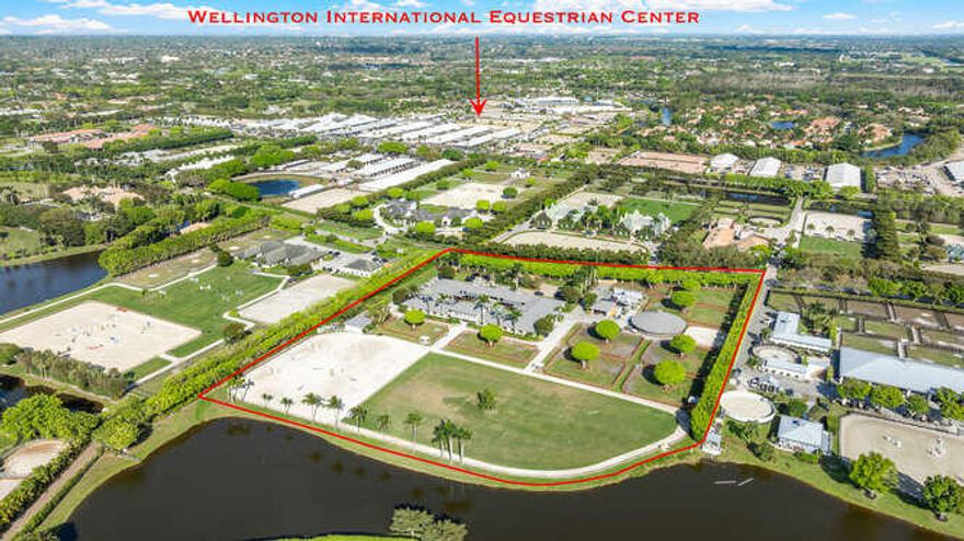 Exceptional equestrian 7.83 acre estate located in the prestigious Grand Prix Village, just steps from the bridle path with direct access to Wellington International, the renowned home of world-class horse shows. Brand new roof installed last year!! This 38-stall farm is a rider's dream, featuring a 6-horse walker, a grass riding ring, a fiber/sand ring complete with a full set of jumps, and a track encircling both arenas. Additional amenities include 9 spacious grass paddocks, multiple feed rooms, tack rooms, wash racks, grooming stations, a ferrier station, and dedicated owner's quarters. The property also offers three residential units, including groom apartments, providing ample accommodation. Perfect for equestrian enthusiasts seeking unparalleled luxury and convenience.