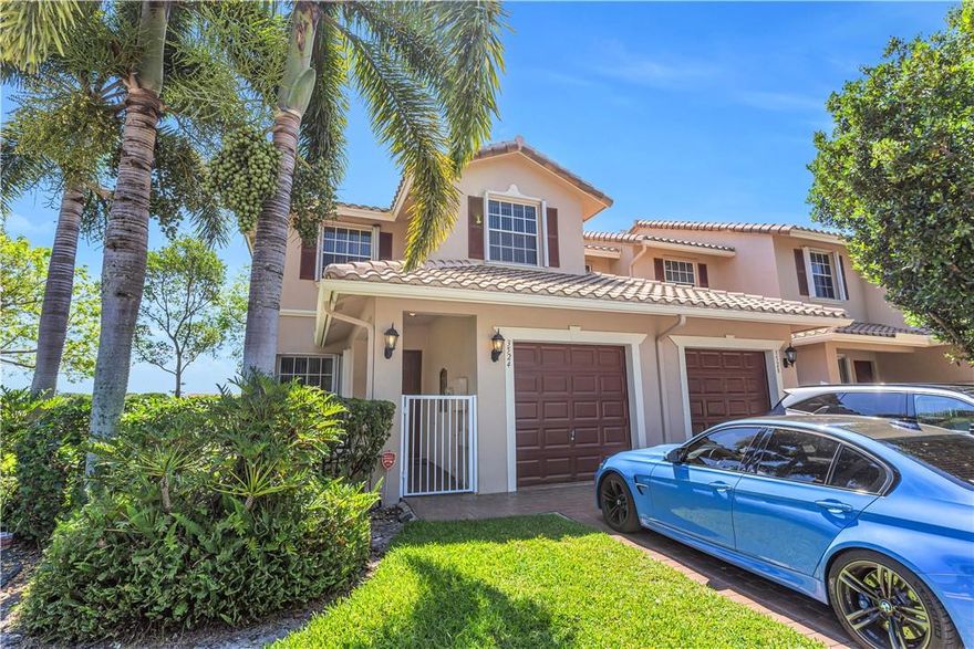 Beautiful 3/2.5 corner unit townhouse, move-in ready. Large and spacious with direct lake views. This freshly painted home features high ceilings with crown molding and upgraded kitchen. Full size laundry room and 1 car garage. Accordion shutters throughout. Property is in the heart of Davie, close to everything. Minutes drive to Publix, Walmart, Target, Davie Tower Shops and Home Depot. Walking distance to restaurants, banks, Nova University and new Westside Regional Medical Center. Excellent schools. Quiet neighborhood, kid and pet friendly. Close to several town & county parks as well as a golf course. Friendly and responsive HOA. Community pool. A/C 2 years old. Very well maintained. Offered fully furnished.