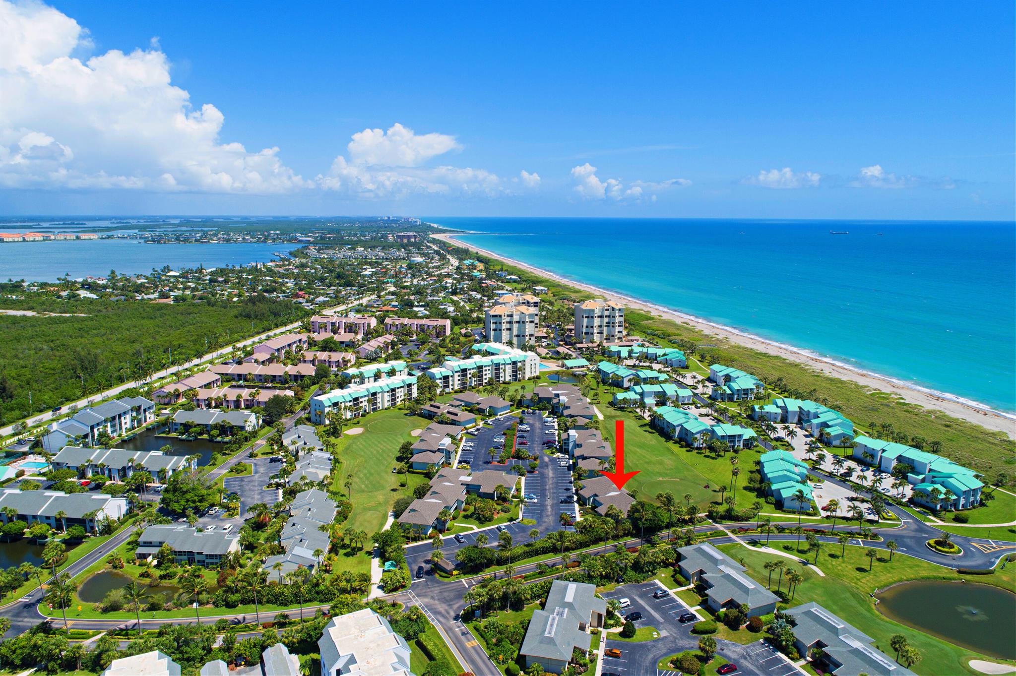 Beautiful one bedroom one bath furnished condo at Ocean Village! Excellent location on the golf course & close to the ocean! Nice upgraded unit with tile throughout. Washer & dryer indoors. Exterior storage room. Beautiful, gated, oceanfront community with 9 hole par 3 golf, tennis, bocce ball, pickleball, clubhouses, fitness center, 4 pools, oceanfront restaurant, tiki bar & 3500 ft oceanfront. Located on South Hutchinson Island with 21 miles of uncrowded & unspoiled beaches! Measurements approximate.