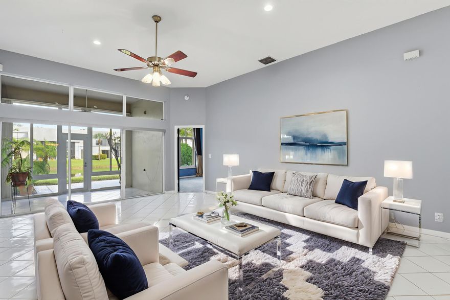 Enjoy relaxed South Florida living in this inviting 3-bedroom, 2-bath villa in the heart of Delray Beach. Surrounded by some of the area's finest country clubs, this light-filled home features 10-foot ceilings, an open-concept layout, hurricane impact windows, and beautiful lake views. The spacious living and dining areas flow effortlessly into a fully enclosed impact glass all-weather room, creating additional living space perfect for year-round enjoyment. Just beyond, a 12-foot oversized exterior patio offers the ideal setting for morning coffee, casual dinners, or unwinding at the end of the day while taking in the tranquil surroundings.

Thoughtful updates provide peace of mind and everyday comfort, including a newly renovated kitchen, an updated bathroom, new appliances, hurricane impact windows, Brand New 2026 Water Heater and a full-size washer and dryer. The 1-car garage offers extra storage and convenience, and a generator hook-up with generator included adds exceptional value and security.

Located in an all-ages, gated community, residents enjoy resort-style amenities including a lakefront pool and jacuzzi, updated clubhouse, fitness center, shuffleboard, tennis, pickleball, and basketball courts. Plus, you're just minutes from world-class golf, shopping, dining, and Delray's beautiful beaches. HOA dues include exterior insurance, roof maintenance and replacement, cable, internet, gated entry, and reserves making this an exceptional value.

Opportunities like this are rare schedule your private showing today and come see why this villa is the perfect place to call home.