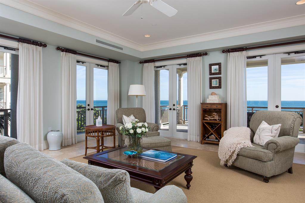 Stunning tranquil oceanfront condo. Pristine condition. 3BR + Den/4 baths. 10 Ft ceilings; cooks kitchen; Carrara marble counters; gas cooktop; fireplace; brand new electric shutters; new A/C; call for more information.
