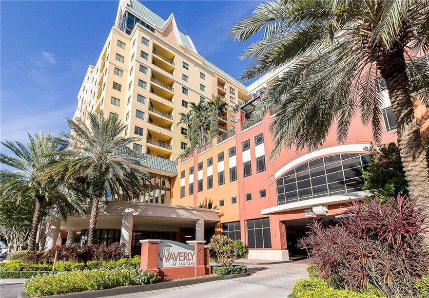 One of a kind unit in Waverly featuring a huge tropical terrace located directly on the pool deck! Best location and patio in the complex.  1 bedroom, 1 bath PLUS den with washer & dryer in unit & 1 parking spot. Enjoy Al fresco dining on your private terrace with direct access to the pool, spa and BBQ!  The Waverly is a luxurious high-rise with the best in upscale living. Pet friendly and features a number of amenities, including a clubroom with billiards table & kitchen, Fitness ctr, heated swimming pool, hot tub, & garage parking. Water sewer trash included in HOA. Located in the middle of Downtown Fort Lauderdale on the corner of Broward and US 1. Walk everywhere 2 Blocks to Las Olas Blvd and 2 miles to the ocean. CVS across the street, Fresh market 2 Blocks North