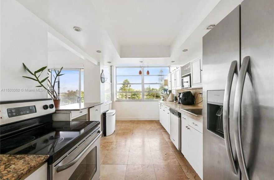 Enjoy stunning sunsets from this updated 2 bed, 2 bath waterfront condo with a west-facing balcony and partial Biscayne Bay views. Features include upgraded kitchen and baths, impact windows and doors, newer A/C and water heater. Located in a quiet, family-friendly neighborhood across from Indian Creek, just minutes from the beach, Bal Harbour, Miami Beach, and Aventura. Amenities include gated security, bayfront pool and gym, BBQ areas, game and event rooms, laundry, and more. Easy to show! Dial security from outside intercom to access entry and park in a guest space