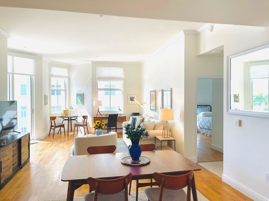 Fabulous Furnished oversized 2 bedroom 2 bath spacious condo with HIGH ceilings! Meticulously decorator furnished 100% turnkey! just bring your suitcase! Walk to the Beach, PBI airport is  under 5 miles away! ***AVAILABLE MAY 15, 2026 TO DECEMBER 15, 2026*****