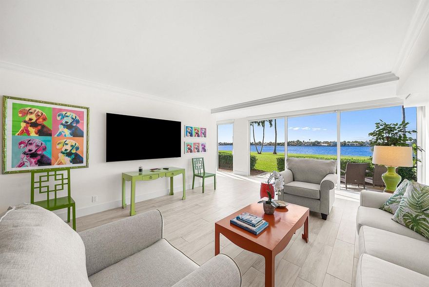 Turn-key, renovated 2-bedroom, 2-bath condo with sweeping Intracoastal Waterway and sunset views--your own escape above the water. Floor-to-ceiling hurricane doors open to a breezy lanai suited for unhurried mornings and golden-hour evenings. Inside, a modern layout offers a fully stocked kitchen, spa-style baths, and custom closets. The boutique building includes two pools and lush grounds that feel quietly resort-like. Minutes from the beach, Eau Resort & Spa, the Four Seasons, Publix, Phipps Ocean Park, the PB Tennis Center, and the PB Par 3 Golf Course, and a short drive to Palm Beach central, downtown West Palm Beach, and Atlantic Ave. A polished coastal retreat close to everything.