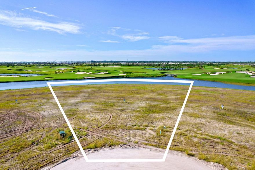 This directly south facing pie-shaped 1 acre lot has expansive views of holes 11, 16 and 17 on Panther National's acclaimed Jack Nicklaus/Justin Thomas' designed championship golf course. This spectacular homesite, arguably the best in all of Panther National, is located at the end of the cul de sac in the exclusive custom estate section of Panther National. This premier homesite comes with a set of architectural plans for a Hamptons-inspired modern estate designed by award-winning Affiniti Architects in collaboration with Ellish Builders, one of Palm Beach County's premier custom homebuilders and Panther National's preferred builders. Build this incredible design with Ellish Builders or customize your own dream home.