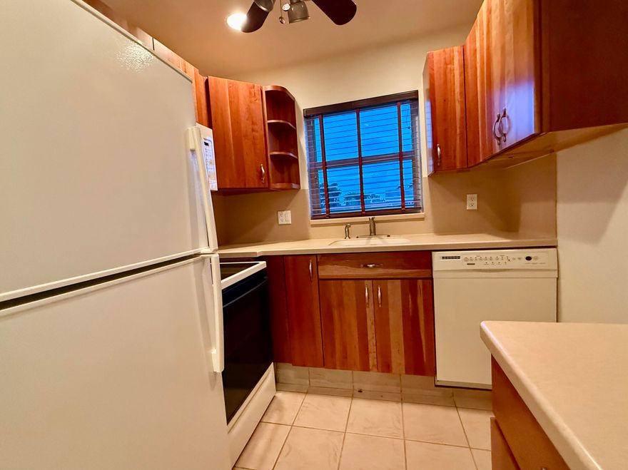 LIGHT AND BRIGHT UPDATED 1BEDROOM 1.5 BATHS 2ND FLOOR CORNER LOCATED IN CENTURY VILLAGE A GATED COMMUNITY FOR ACTIVE ADULTS 55+.   CERAMIC TILE THROUGHOUT UPDATED KITCHEN COMPLETE WITH MICROWAVE, REFRIGERATOR, DISHWASHER AND PLENTY OF CUPBOARDS. MASTER BEDROOM WITH EN-SUITE UPDATED BATH WITH STEP IN SHOWER.  ASSOCIATION HAS OPEN PATIO TO SIT OUT AND RELAX ON.ENJOY RESORT STYLE LIVING IN THIS GATED COMMUNITY. CLUBHOUSE features a theater, indoor pool, card room, community/party room, billiard room ,shuffle board ,tennis , pickqleball ,bocce and two outdoor pools. Numerous heated outdoor pools throughout the community. Separate fitness center with gym , outdoor heated pool and a resistance pool. Two guarded gates and 24 hour roving security patrol. GREAT LOCATION: close to shops, restaura