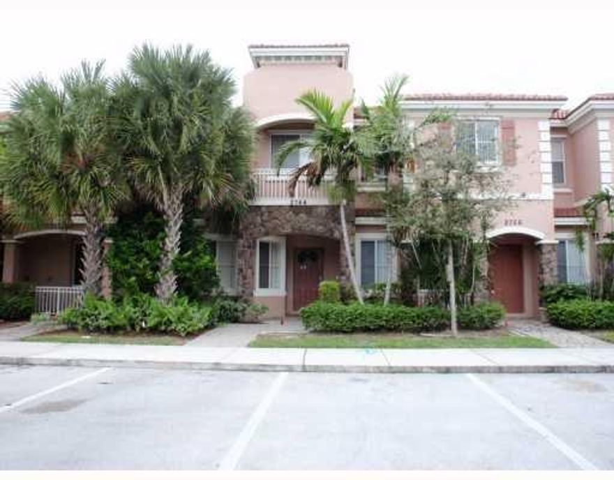 REDUCED FOR QUICK SALE. Best priced townhouse in Tuscany. This unit has large tile flooring, Newer counters and custom cabinets in the open kitchen. There is a 1/2 bath on the 1st floor and an open semi private patio off the living/dining area. The upstairs has Laundry and 3 large bedrooms. This unit is located just steps from the community pool. Tenant is MO-MO & can move out before closing. Tuscany Community has security patrol, gated and secured entrance. NO FHA and owner occupant preferred.
