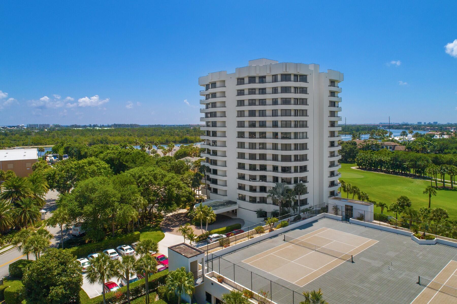 Be prepared to be dazzled by the renovations made to this beautiful and spacious 2 bedroom / 2 bath unit with over 1700/sf of living space! Designer finishes include Serena and Lily furnishings, lighting and wallpaper. The wrap around balcony is perfect for family dinners or morning coffee. Take in the views of the golf course and small lake while enjoying your time in Jupiter. This condo is fully equipped and ready to be rented. There is one covered parking space and plenty of guest spots. Guests are able to use the golf cart as part of their rental (covered parking inside garage). Southporte is the only high-rise in Jonathan;s Landing. Rent this unit and take advantage of the close proximity to shopping, restaurants, parks and the beach!