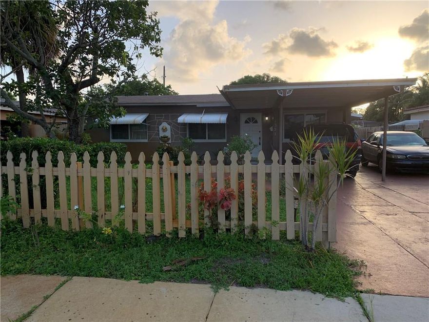 Location, Location, Location! Charming 3 bedroom, 2 bathroom home in the heart of Ft Lauderdale. located minutes from I-95, Turnpike & I-595.  10 minutes from Downtown, Las Olas, Airport, Cruiseport, Hardrock & the Beach.  New impact windows.  Screened porch. No rental restrictions! Beautiful yard with fruit trees.  Sold “As Is “
