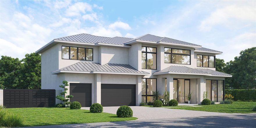 Spectacular new-build by award winning builder/designer Glenn Wright on a beautiful lot in Coral Ridge. Masterfully created to raise the bar in contemp architecture w/floor to ceiling windows for full length views of the landscaped tropical backyard. Sophisticated open floor plan w/ 4 bedrooms all ensuite, plus an ensuite office, and a powder room. A transitional smart home masterpiece featuring a crackling fireplace for intimate gatherings in the 21' tall great room, and a Chef's Custom kitchen with Dacor Appliances. The outdoor cooking area compliments the best of poolside living/dining with a massive oversized lanai. Spa-like ambiance w/luxurious bathroom accoutrements in primary suite plus two walk-in closets. And of course, a 3-car garage. Estimated Completed Date June 2025.