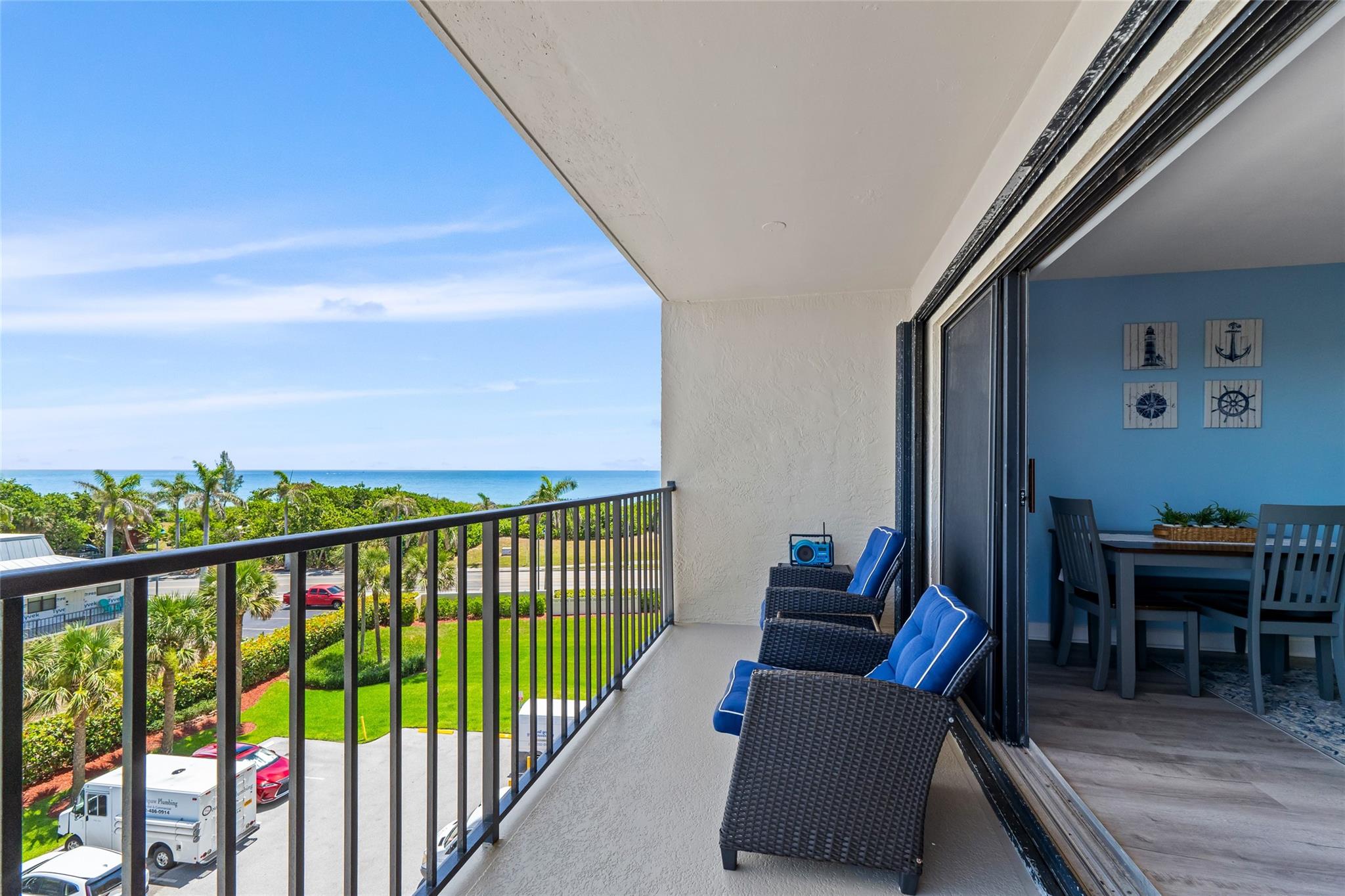 Welcome to your new home at Sea Pointe Towers, a beautifully renovated ocean front 2-bedroom, 2-bath condo offered fully furnished with high-quality coastal-inspired décor. Enjoy ocean views from nearly every room, a bright open layout, new flooring, remodeled bathrooms, impact windows, and an expansive balcony to take in the sunrise over the Atlantic. The kitchen is equipped with modern appliances and plenty of cabinet space, while both bedrooms feature generous closets and water views. With resort-style amenities, including a heated pool, tennis courts, sauna, fitness room, clubhouse, and a private fishing pier on the Indian River Lagoon. With secure entry, assigned parking, and ample guest parking, this community provides peace of mind and convenience. Available 9/15