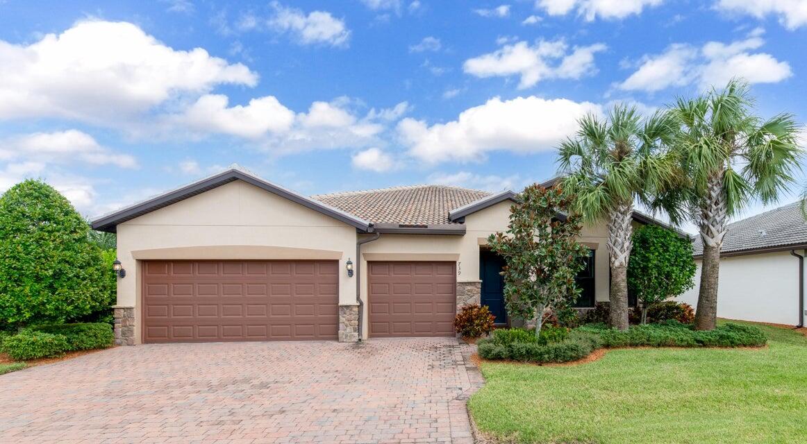 Motivated sellers!!! Offering a $10,000 concession toward closing costs and fees! Beautifully designed 4/3/3 home with flex room, built by Pulte Homes in the prestigious Veranda Gardens community of PSL. Offering high quality craftsmanship, this home boasts CBS construction, impact windows, and a concrete tile roof, for durability and energy efficiency. Over 2500 sf living, spacious living area, wide foyer with soaring ceilings and crown molding. Open-concept kitchen equipped with ss appliances, 36 in cabinets, quartz counter and a large island for hosting and entertaining. 2 primary bedrooms; large screened patio over looking a breathtaking pond to unwind and enjoy the tranquility. Too much amenities to name: resort style pool and spa, dog park, fire pit, club house, catering kitchen...