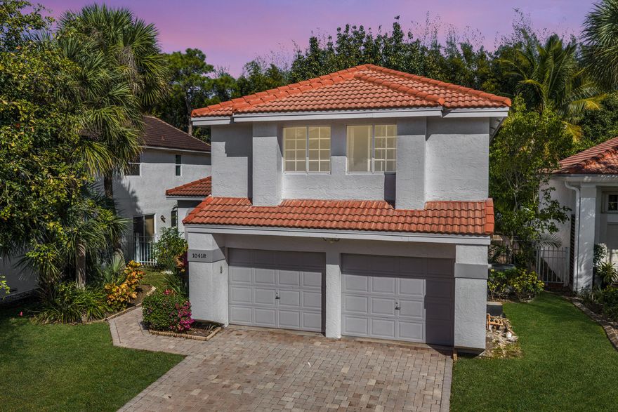 Beautiful 5-bedroom, 2.5-bath home in the gated Ventura section of Mission Bay in West Boca Raton offering approx. 2,395 sq ft with an open floor plan and dramatic vaulted ceilings. The home features a first-level king-size primary bedroom with en-suite bath, dual sinks, and walk-in shower—ideal for multigenerational living or guest privacy. Kitchen with granite counters, wood cabinets, and stainless appliances. Major updates include impact windows & doors (2019), HVAC (2021), and Mediterranean clay tile roof (2009). HOA maintains front lawn/exterior and includes internet, basic cable, and Mission Bay Club access with heated pool, spa, fitness center, sauna, steam room, pickleball, tennis, basketball, soccer fields, game room, and playground.