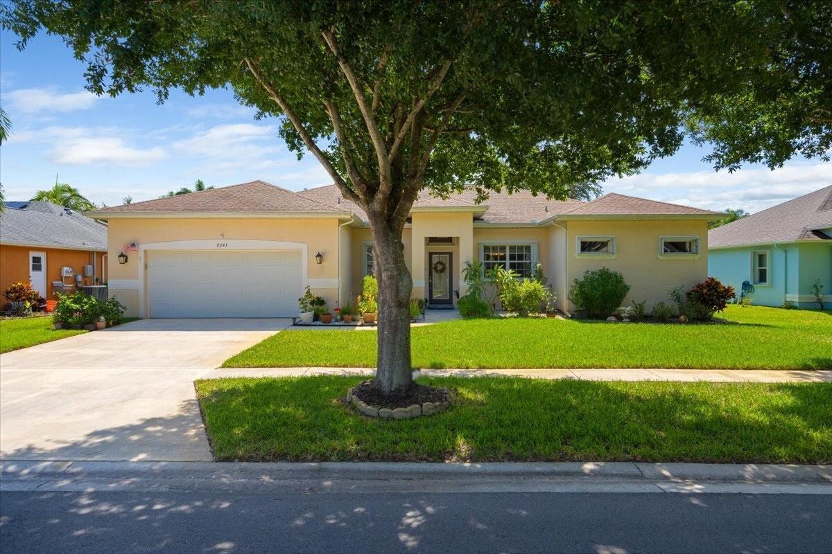 Don't miss your chance to own this beautifully maintained 3-bedroom, 2-bath CBS home with a versatile den/office in the highly desirable Lake Lucie Estates. This inviting residence features 10-foot ceilings, elegant crown molding throughout, a kitchen with granite countertops, and stunning skylights that bathe the home in natural light. Additional highlights include a 2-car garage, an efficient irrigation system, and thoughtful finishes throughout--ideal for both comfortable living and effortless entertaining.Lake Lucie Estates residents also enjoy access to a newly renovated community pool and summer kitchen at the clubhouse, perfect for gatherings and weekend relaxation.