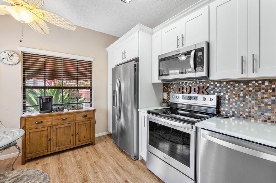 Welcome to this bright and inviting 2 bedroom, 2 bath residence in the highly sought after Lexington Club, one of Delray Beach's premier active adult communities. An end unit filled with natural light and an adorable updated kitchen, this home offers a warm, open layout ideal for both relaxing and entertaining. Enjoy your morning coffee or unwind in the evening on the screened lanai, featuring a peaceful and private garden view with ample space to host guests. Spacious bedrooms, in unit washer and dryer, and a 1 car garage are just a few of the extraordinary features. Its close proximity to the clubhouse provides convenient access to the community's wide array of amenities and activities. Residents enjoy an exceptional lifestyle with four pickleball courts, two tennis courts,   a fitness center, and a resort-style heated swimming pool with a hot tub—all just a short walk away. The clubhouse also features steam rooms and saunas in both men's and women's locker rooms, along with billiards, ping-pong, shuffleboard, foosball, and card tables for endless recreation. Beautifully landscaped walking paths wind throughout the community, encouraging outdoor enjoyment and connection with nature. From mid-October through May, neighbors gather every Sunday at Café Lex for a relaxed and social community lunch, creating a welcoming environment to connect and build lasting friendships.  Ideally located just minutes from shopping, dining, golf, and vibrant entertainment, as well as the pristine beaches of Delray. With quick access to the Florida Turnpike and only about 30 minutes to Palm Beach International Airport, this location is perfect for both seasonal and full-time living. Whether you're lounging by the pool, playing pickleball, or enjoying time with neighbors at Café Lex, this community offers the very best of Delray Beach living, peaceful, active, and full of life. DISCLAIMER: Information published or otherwise provided by the listing company and its representatives including but not limited to prices, measurements, square footages, lot sizes, calculations, statistics, and videos are deemed reliable but are not guaranteed and are subject to errors, omissions or changes without notice. All such information should be independently verified by any prospective purchaser or seller. Parties should perform their own due diligence to verify such information prior to a sale or listing. Listing company expressly disclaims any warranty or representation regarding such information. Prices published are either list price, sold price, and/or last asking price. The listing company participates in the Multiple Listing Service and IDX.DISCLAIMER: Information published or otherwise provided by the listing company and its representatives including but not limited to prices, measurements, square footages, lot sizes, calculations, statistics, and videos are deemed reliable but are not guaranteed and are subject to errors, omissions or changes without notice. All such information should be independently verified by any prospective purchaser or seller. Parties should perform their own due diligence to verify such information prior to a sale or listing. Listing company expressly disclaims any warranty or representation regarding such information. Prices published are either list price, sold price, and/or last asking price. The listing company participates in the Multiple Listing Service and IDX. No commissions are paid to any cooperating broker until title passes.