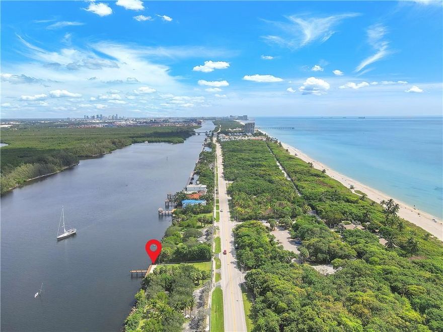 Welcome to the BEST of the BEST in waterfront locations for your dream home! One of the LAST remaining and sought after lots on Hollywood Beach! Featuring a private dock overlooking a nature preserve with an expansive water view, the OCEAN across the street, no neighboring homes. Located in the prized area of "North beach" known to feel like the Florida Keys and the most desirable area of the beach. 1/2 Mile to Hollywood Beach Broadwalk with restaurants, shops, music and activities. The absolute answer to the buyer who dreams to build their home in a location that cannot be duplicated, and wants it all. Surrounded by nature, their boat in the backyard, steps to the beach, and centrally located, 10 min. to airport! 120x50 Lot with 9100+ SqFt max. area to build. Multiple units also possible!
