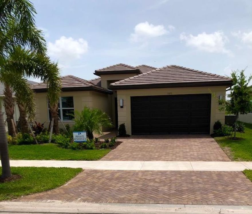 No stairs! Open concept Bimini Model. Split Bedroom plan. Glossy tile floors in living area and carpets in the bedrooms with laminate wood in the den which by the way can be an extra bedroom because it has a closet! Plenty of counter seating. Built in pantry closet. stainless appliances with a Gas stove! Inside laundry conveniently has a laundry tub Complete impact windows and doors for extra confidence and safety Enjoy the serene yard with a beautiful lake view. Large L-Shaped patio. Enjoy all the amenities that Valencia Cay has to offer. Security system included also Lawn care plus lawn watering included. with Lake Fed Sprinklers. Tenant pays for Gas, electric, cable and interior water. Association states 55+ community RESORT STYLE LIVING AT ITS FINEST!!
