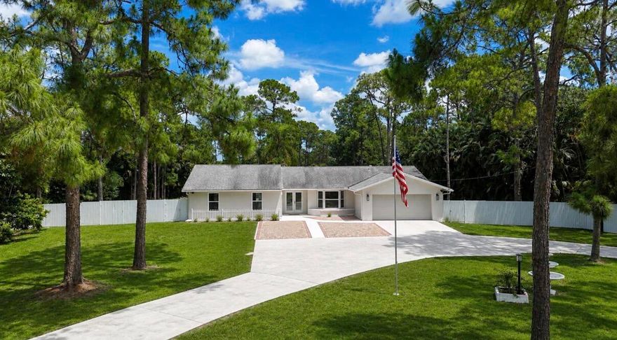 YOUR PRIVATE ACREAGE PARADISE AWAITS!  Escape the crowds and step into luxury with this stunning,totally remodeled house.Modern finishes and premium upgrades throughout.Space to breathe with 3 spacious bedrooms and 2 luxurious bathrooms.Chef's kitchen bright, open and perfect for entertaining,2 Car Garage,Sparkling Pool,relaxing SPA and 1.25 acres with room for boats,RVs ,Horses or enjoy the peace and quiet of your own land.This property delivers it all.No HOA restrictions mean your property, your rules!