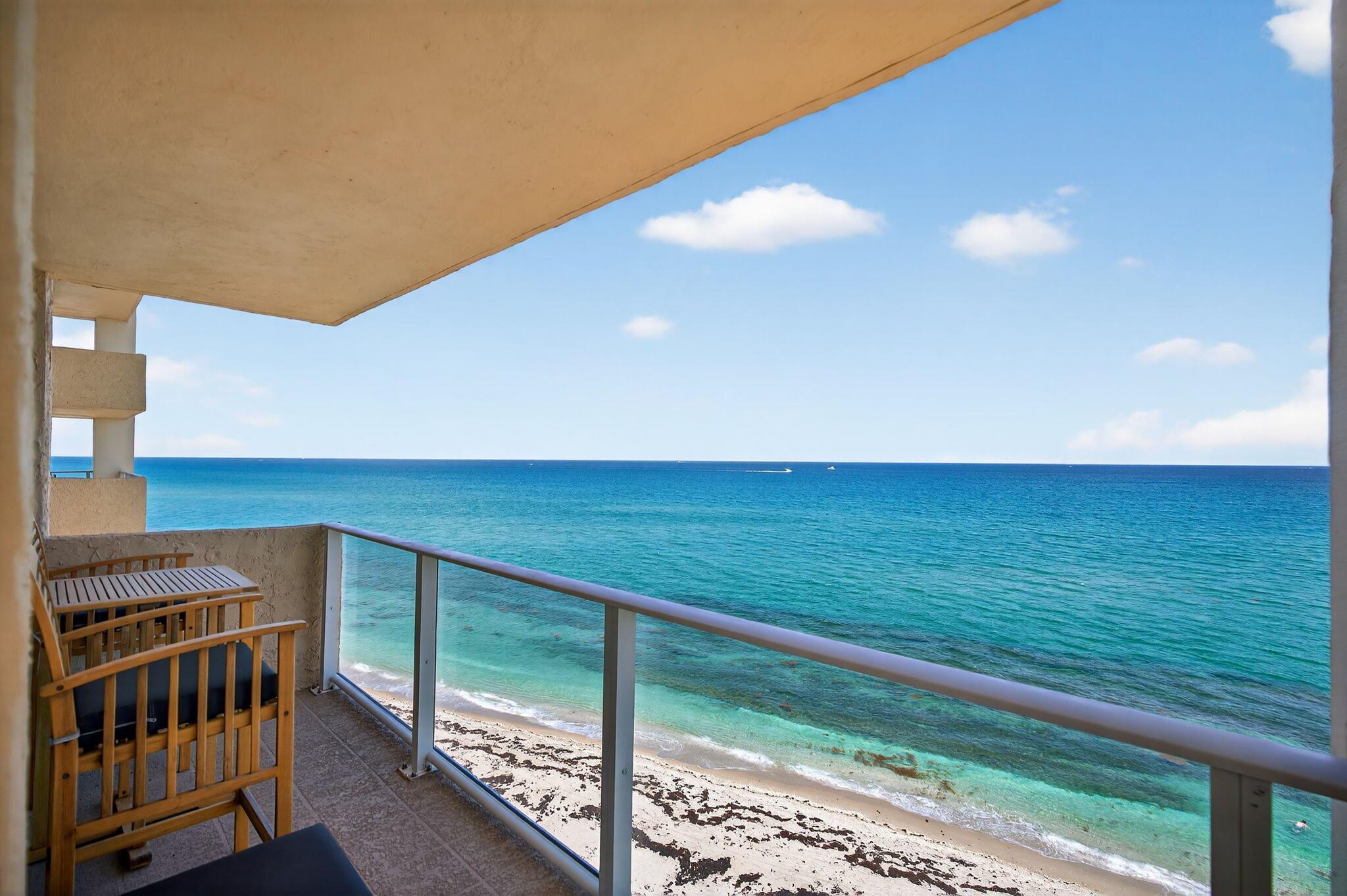 Water ,Water , Water, every where in this sought after 2 bedroom 2 bath Direct Ocean Front unit with Wrap Around Southeast Exposure Balcony. Perfectly positioned on the 6th floor this nicely updated unit features an open concept Kitchen/Dinning/Living area with Direct Ocean Front Views and Impact sliders leading out to your large wrapped around balcony for relaxing and entertaining. Washer and Dryer are in the unit. Brand new A/C The Aquarius is a very well maintained building and has Onsite Management. And most important miles of sandy beach at your footsteps.