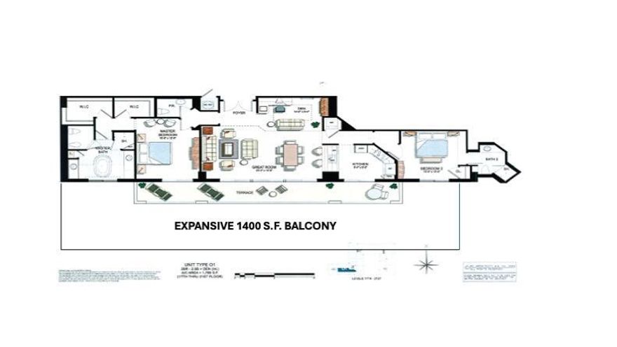 Amazing ''ONE OF A KIND'' Two City Plaza Penthouse Level residence offering 1400+ square feet of OUTDOOR LIVING! Fantastic Floor plan offering 2 BEDROOMS  & 3 BATHS WITH DEN ! Offering 1789 S.F. of Downtown West Palm Beach Luxury Living!  Featuring Floor to Ceiling Sliders in every room leading out to magnificent Balcony ! Two Bedrooms ''En Suite'' with Expansive Marble Baths & Frameless Showers and Custom Closets. PREMIUM (P4 SIDE BY SIDE PARKING, Crown Molding, Custom Blinds, New A/C, and Kitchen Countertops!  11'6''Ceiling Height. A MUST SEE! 100% Walkability to beaches, restaurants, museums, shopping and City Place. Just a hop & a skipper the Bridge to Palm Beach Island! Perfect Location. 10 minutes from Palm Beach International Airport.