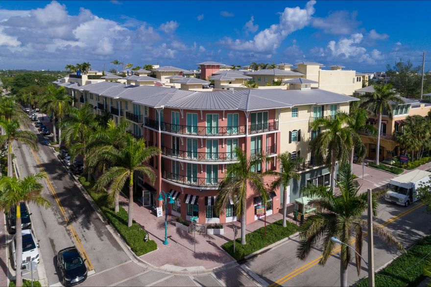 Steps from Atlantic Ave in the heart of Pineapple Grove. Updated 1-Bed/1-Bath condominium in The Astor with north facing view. Kitchen boasts black granite counters, SS appliances, double sink and pantry. High ceiling, open floor plan, foyer closet plus, two separate linen closets. Large bedroom with walk-in closet. Bathroom has double sinks, shower/soaking tub combo. Assigned parking spot in gated garage, rooftop pool with covered area, gas grill and dining tables.