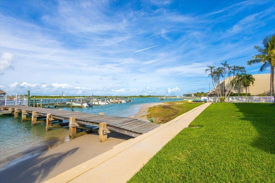 Your vacation hot spot awaits,  or just plain income rental property.  Your new home in a vibrant boating community on South Hutchinson Island!  New docks in progress.  This beautifully remodeled two-bedroom, two-bath, two-story condo offers a perfect blend of coastal living and modern convenience. Step out onto either of the two private balconies to enjoy stunning views of both the river and the pool area is nestled within a neighborhood that features its own marina, private and common docks, a private beach, a pool, and a clubhouse. In addition to the fantastic amenities, you'll be just a stone's throw away from local restaurants and shops, making it easy to enjoy everything the island has to offer. This is truly a unique opportunity to live in a delightful waterfront community Make this your favorite place to be on the weekends.  Enjoy relaxing by the newly remodeled pool, or at the private beach.  Take the boat out literally minutes out to the ocean or many islands and sandbars nearby.  Walk to restaurants and shops.  Plenty of parking.  Move in ready bring your toothbrush.