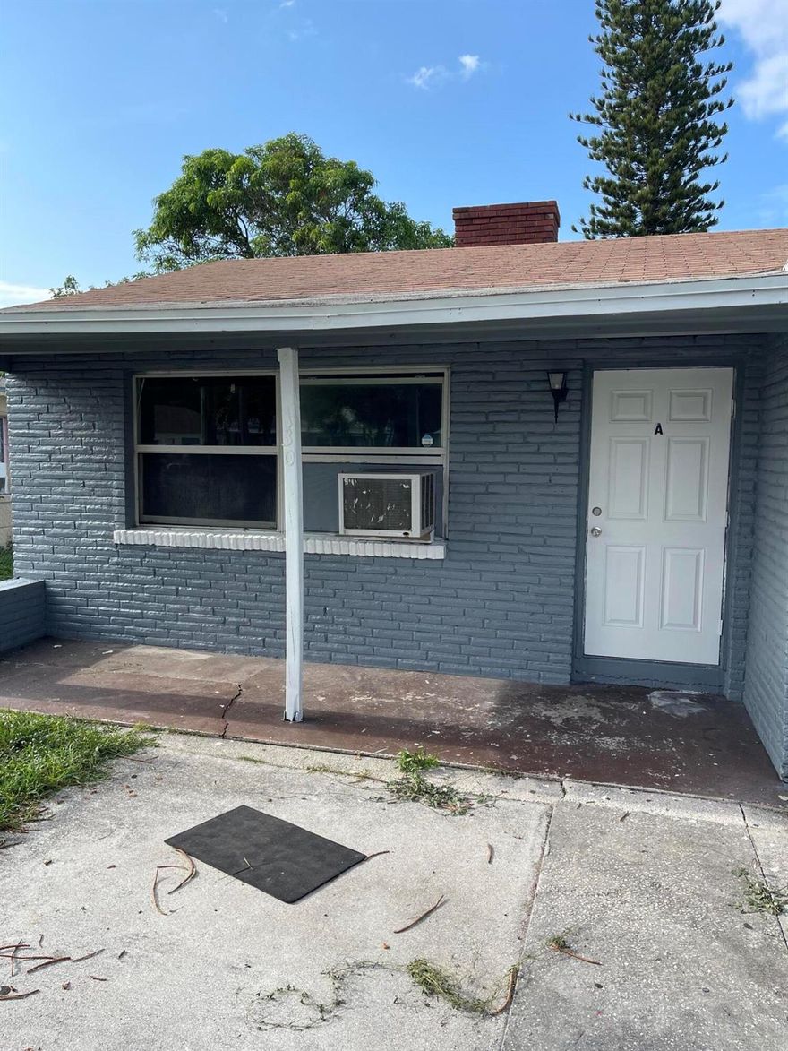 Great opportunity to own an income-producing duplex in Palm Beach County, FL.  The front unit features a 2 bedroom, 1 bath layout with an additional room currently used as a 3rd bedroom. The rear unit is a 1 bedroom, 1 bath.  Property offers strong rental potential for investors or owner-occupants. Current owners rents this unit by the room.  Duplex is being sold As-Is,  Buyer to verify all information, room counts, and permitted use.