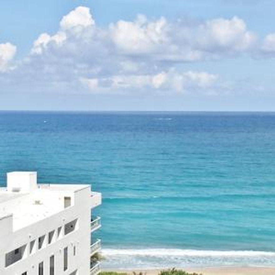 If views are important, this is the best value on Singer Island!! One of the Islands most prestigious condominiums still available at an amazing price!  This one-of-a-kind 14th floor condo offers panoramic views of the Atlantic Ocean, natural park settings and the wide Intracoastal Waterways for enjoying sunsets.  All rooms open to the large wrap around balcony with magnificent 180 degree views.  The master suite has been tastefully redone with double sinks, granite tops, wood cabinetry and offers a separate Roman tub and shower. There is also a walk-in closet.  This unit has its own laundry room with large capacity appliances.  Schedule your appointment to view today!