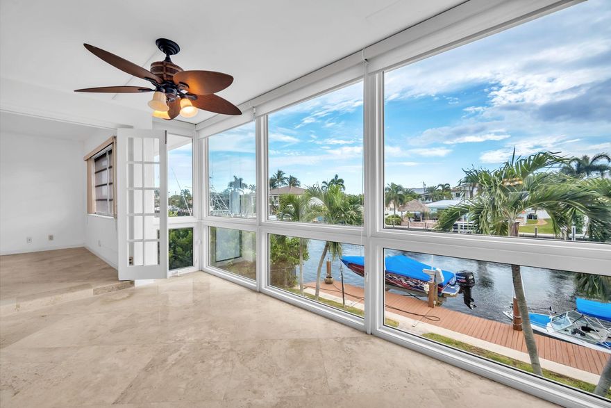 Live the perfect South Florida lifestyle between vibrant Pompano Beach and charming Deerfield Beach in this waterfront 2BR/2BA Lighthouse Point condo. This second-floor unit (no elevator) is filled with natural light from expansive windows overlooking the tranquil waterway. Features include upgraded marble floors, granite countertops, and brand-new kitchen appliances, plus a beautifully updated pool just steps away. One parking space; additional parking nearby. No pets & no smoking.